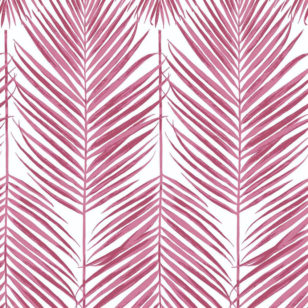 
                  
                    NW33001 cerise pink palm leaf peel and stick removable wallpaper by NextWall
                  
                