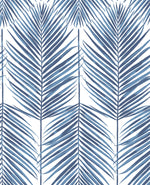 NW33002 coastal blue palm leaf peel and stick removable wallpaper by NextWall