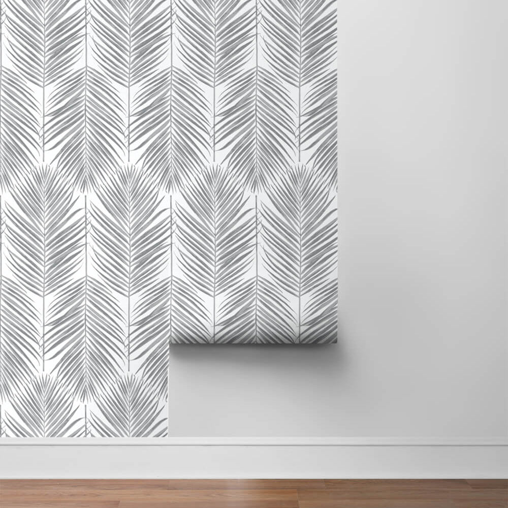 
                  
                    NW33008 daydream gray palm leaf peel and stick removable wallpaper roll by NextWall
                  
                