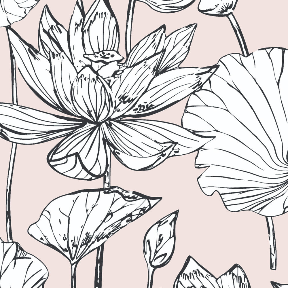 
                  
                    NextWall NW33101 pink lotus floral peel and stick wallpaper
                  
                