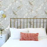 NW33208 metallic koi fish peel and stick removable wallpaper bedroom by NextWall