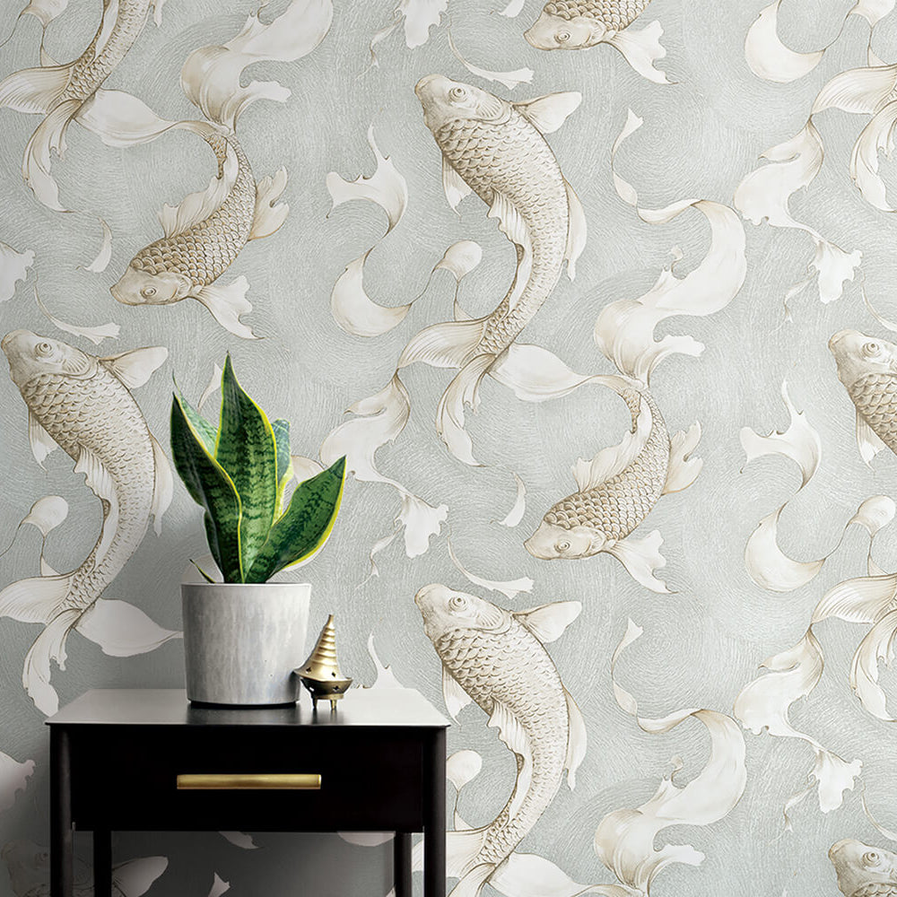
                  
                    NW33208 metallic koi fish peel and stick removable wallpaper decor by NextWall
                  
                