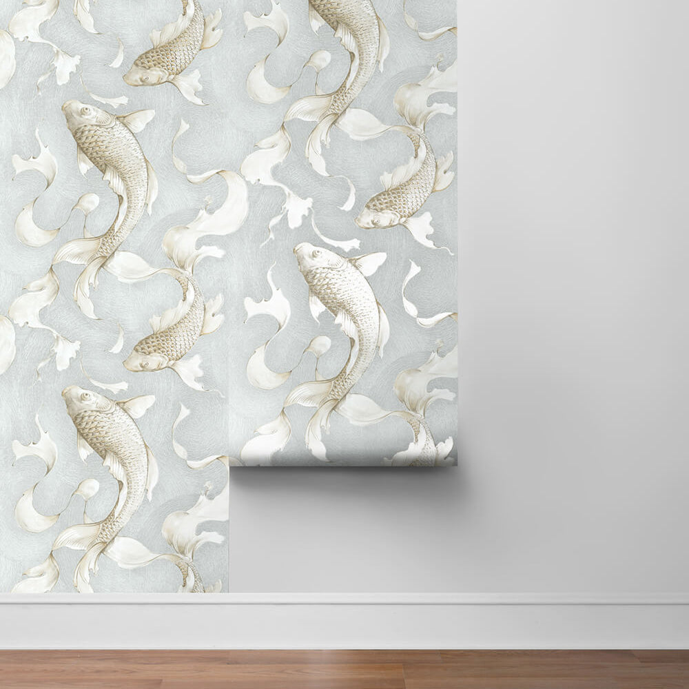 
                  
                    NW33208 metallic koi fish peel and stick removable wallpaper roll by NextWall
                  
                