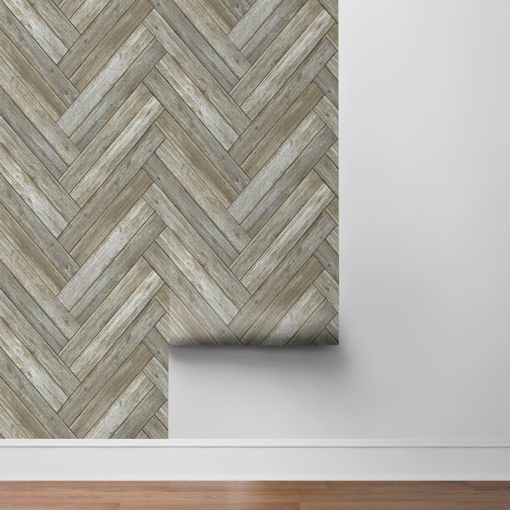 
                  
                    NW33308 wood chevron peel and stick removable wallpaper roll from NextWall
                  
                
