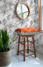 NW33600 colorful paisley floral peel and stick wallpaper decor by NextWall