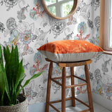 NW33600 colorful paisley floral peel and stick wallpaper decor by NextWall