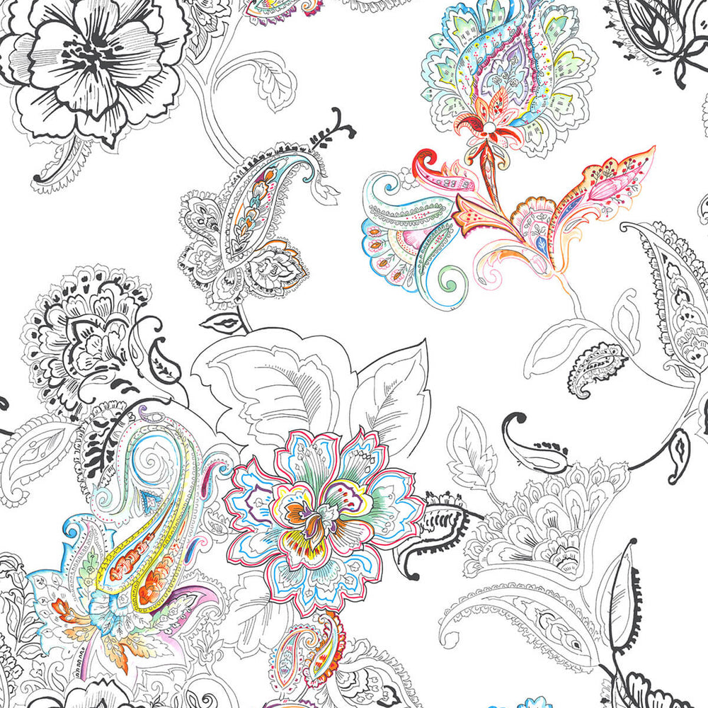 
                  
                    NW33600 colorful paisley floral peel and stick wallpaper by NextWall
                  
                