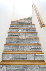 NW33808 fuselage metal panel peel and stick wallpaper stairs by NextWall
