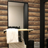 NW33905 log cabin wood rustic peel and stick removable wallpaper gym by NextWall