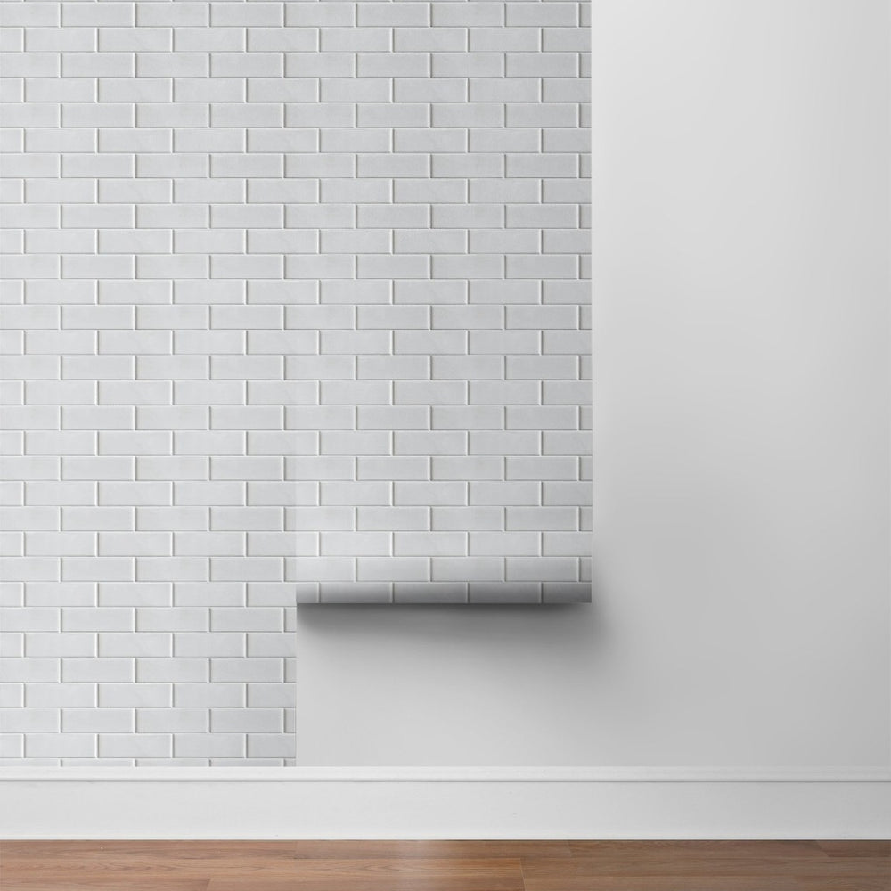 
                  
                    NW34000 off white subway tile peel and stick removable wallpaper roll by NextWall
                  
                
