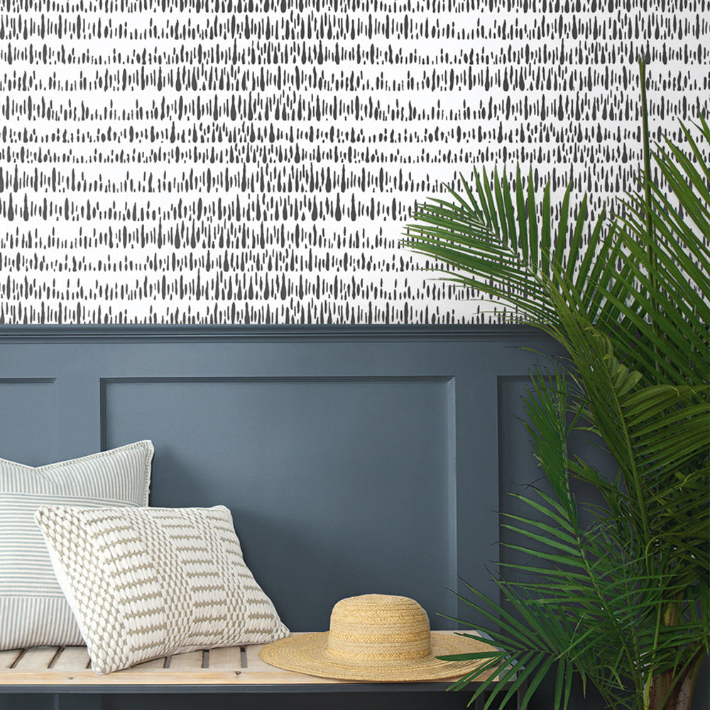 
                  
                    NW34100 entryway brushstrokes abstract black and white peel and stick wallpaper from NextWall
                  
                