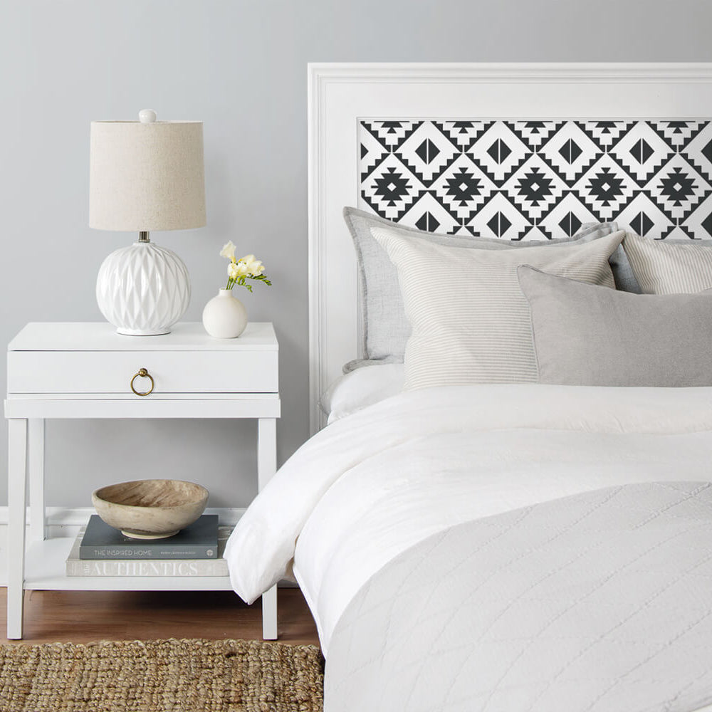 
                  
                    NW34200 black southwest tile peel and stick removable wallpaper bedroom from NextWall
                  
                