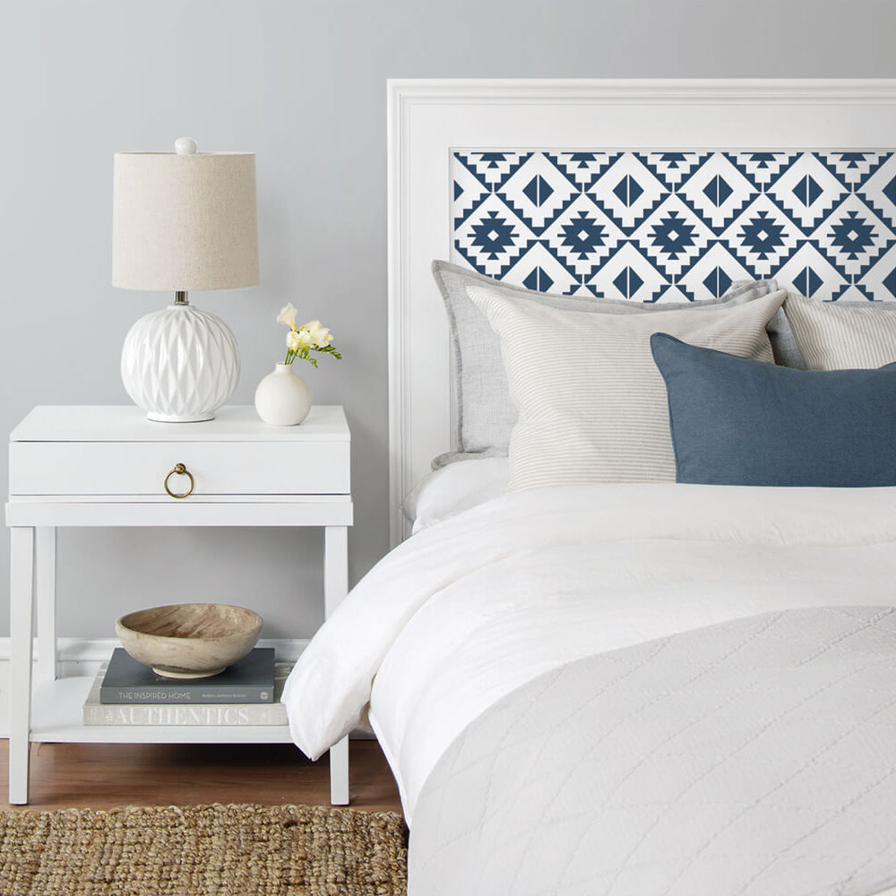 
                  
                    NW34202 blue southwest tile peel and stick removable wallpaper bedroom from NextWall
                  
                