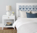 NW34202 blue southwest tile peel and stick removable wallpaper bedroom from NextWall