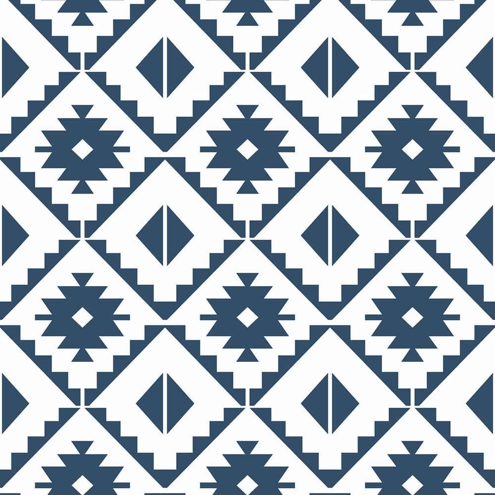 
                  
                    NW34202 blue southwest tile peel and stick removable wallpaper from NextWall
                  
                
