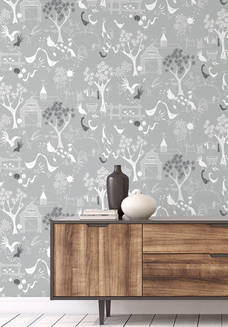 NW34308 scandinavian farm peel and stick wallpaper entryway by NextWall