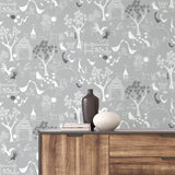 NW34308 scandinavian farm peel and stick wallpaper entryway by NextWall