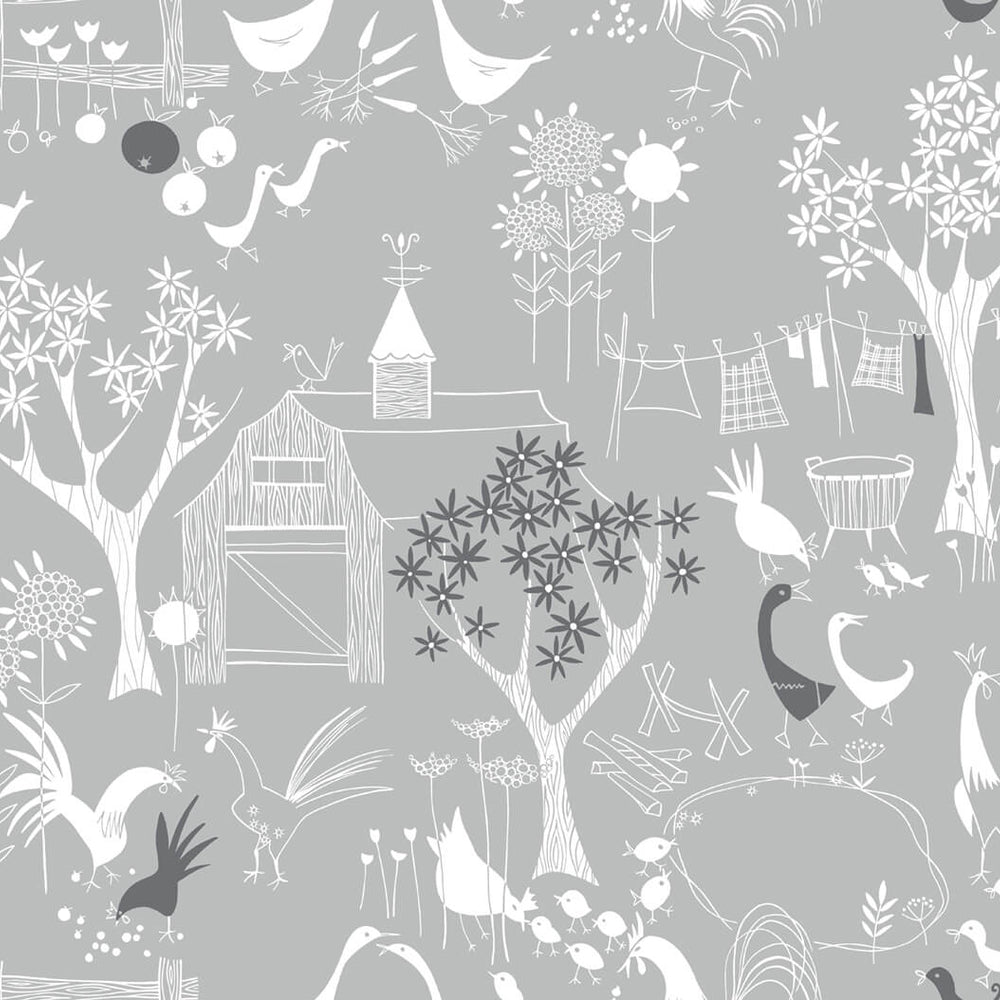 NW34308 scandinavian farm peel and stick wallpaper by NextWall