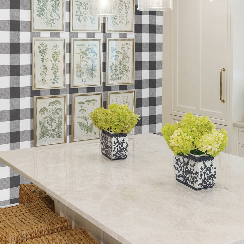 
                  
                    NW34500 picnic plaid peel and stick removable wallpaper kitchen by NextWall
                  
                