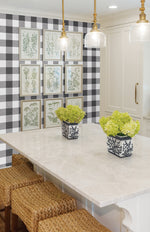 NW34500 picnic plaid peel and stick removable wallpaper kitchen by NextWall