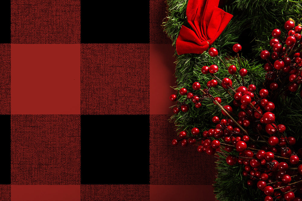 NW34501 buffalo plaid Christmas peel and stick removable wallpaper decor from NextWall