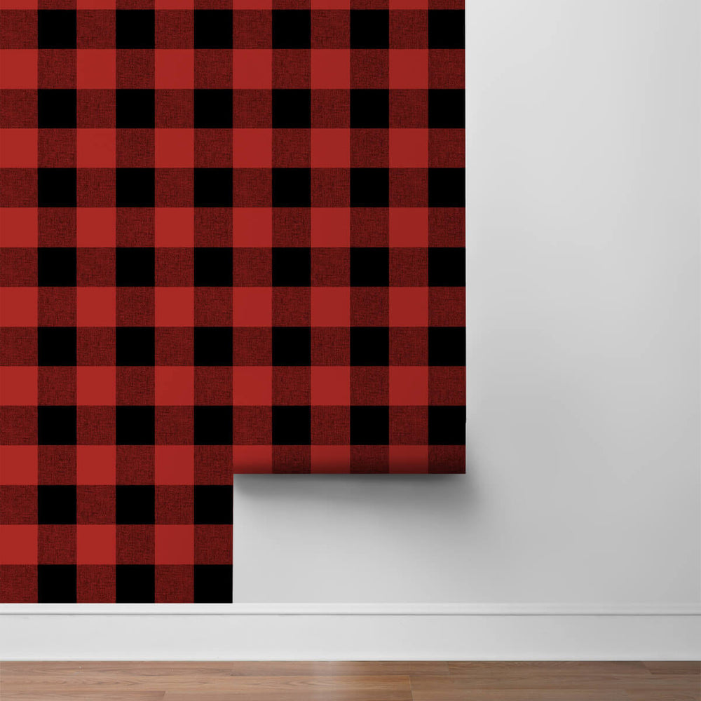 
                  
                    NW34501 buffalo plaid Christmas peel and stick removable wallpaper roll from NextWall
                  
                