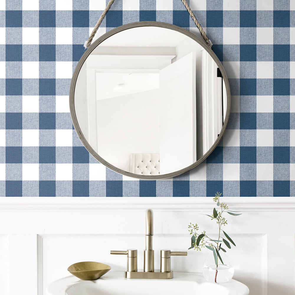 
                  
                    NW34502 picnic plaid peel and stick removable wallpaper bathroom by NextWall
                  
                