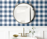 NW34502 picnic plaid peel and stick removable wallpaper bathroom by NextWall