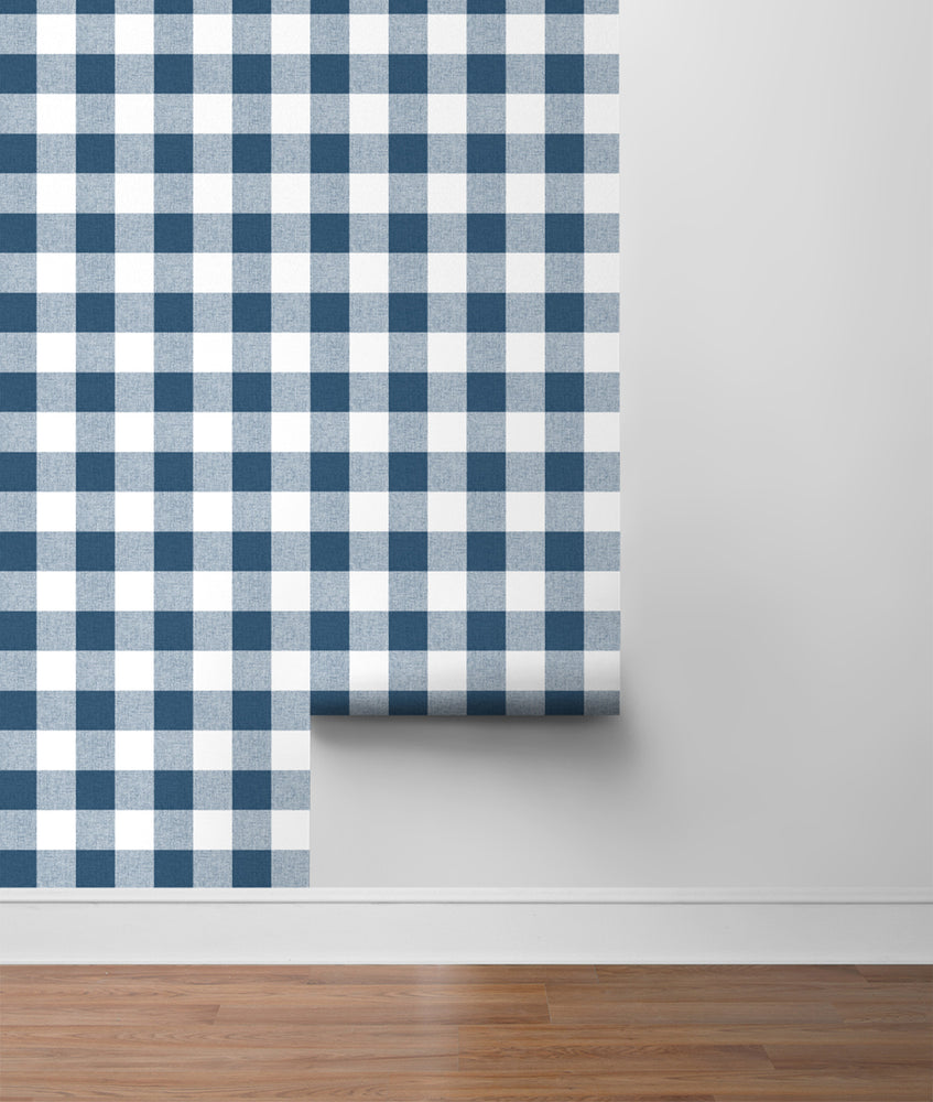 NW34502 picnic plaid peel and stick removable wallpaper roll by NextWall