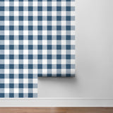 NW34502 picnic plaid peel and stick removable wallpaper roll by NextWall