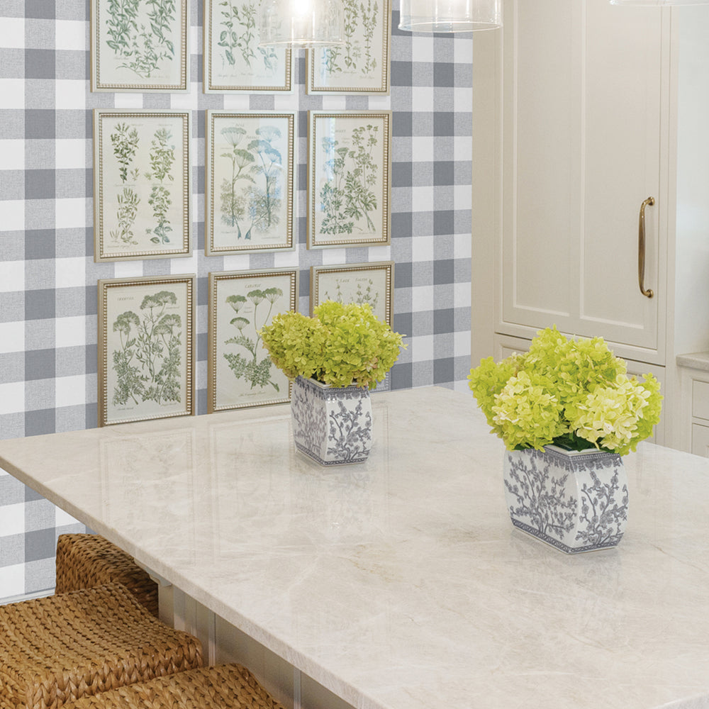 
                  
                    NW34508 picnic plaid peel and stick removable wallpaper kitchen by NextWall
                  
                