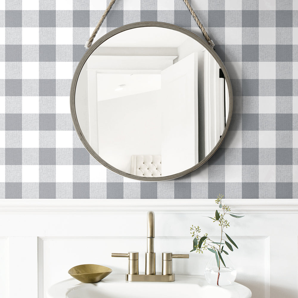 
                  
                    NW34508 picnic plaid peel and stick removable wallpaper bathroom by NextWall
                  
                