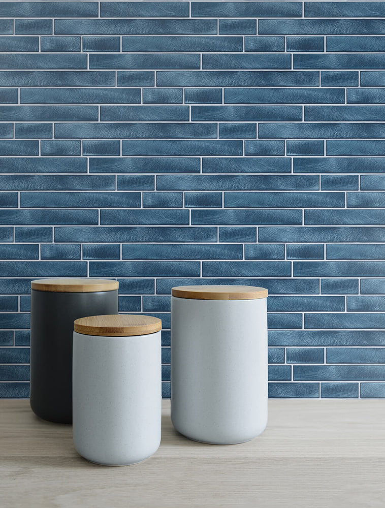 NW34602 brushed metal tile peel and stick removable wallpaper decor by NextWall