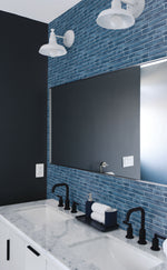 NW34602 brushed metal tile peel and stick removable wallpaper bathroom by NextWall