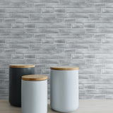 NW34608 brushed metal tile peel and stick removable wallpaper decor by NextWall