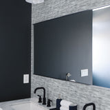 NW34608 brushed metal tile peel and stick removable wallpaper bathroom by NextWall