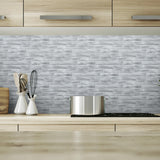 NW34608 brushed metal tile peel and stick removable wallpaper backsplash by NextWall