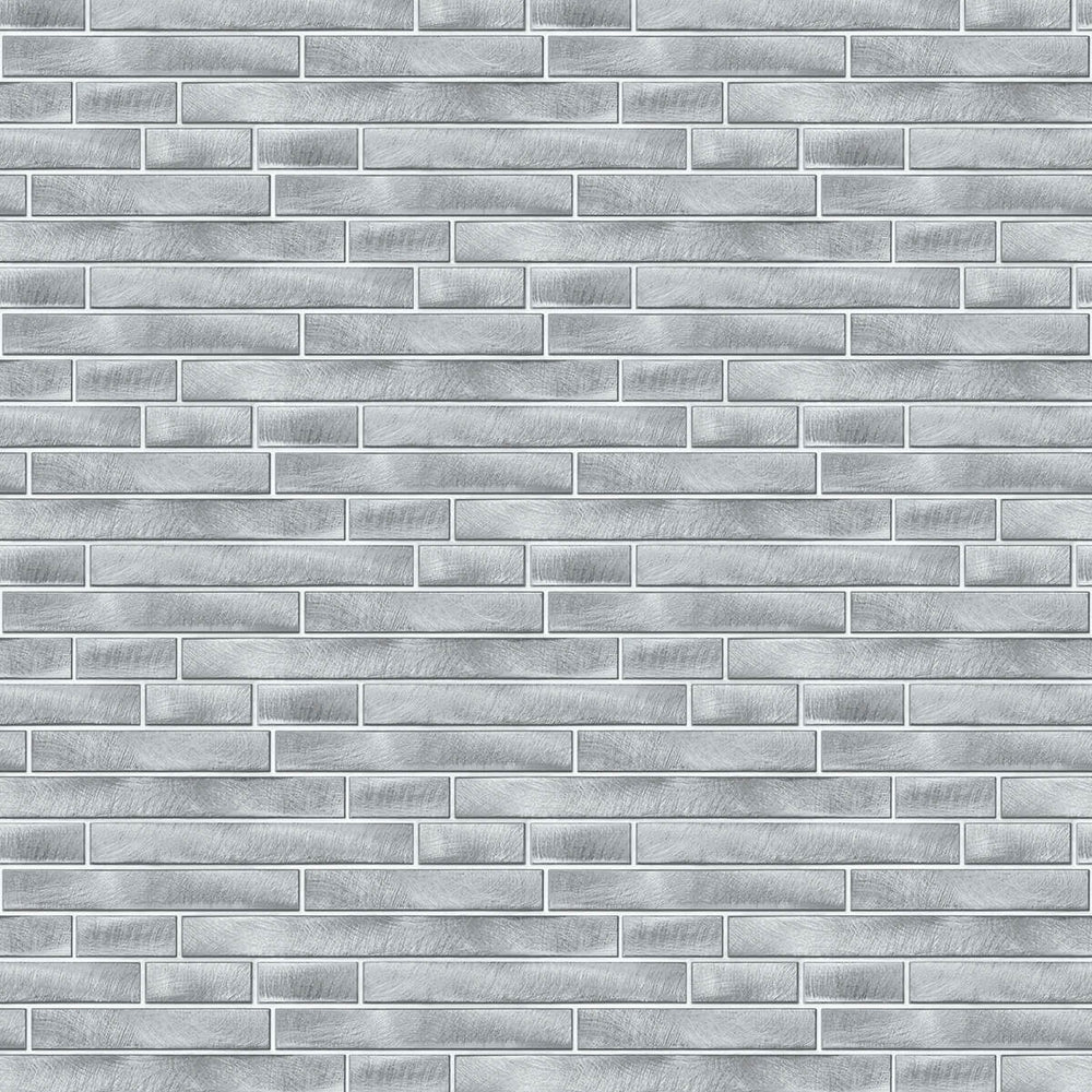 
                  
                    NW34608 brushed metal tile peel and stick removable wallpaper by NextWall
                  
                