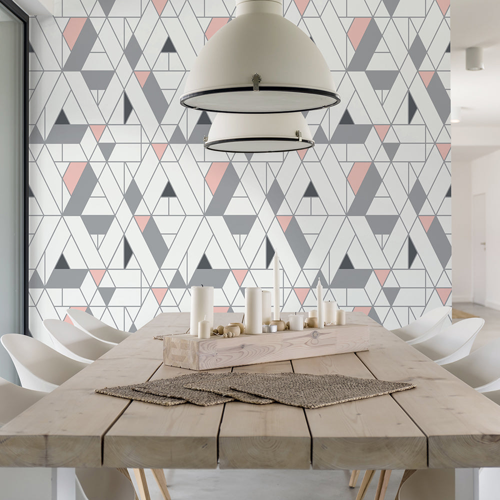 
                  
                    NW34701 kaleidoscope geometric peel and stick removable wallpaper dining room by NextWall
                  
                