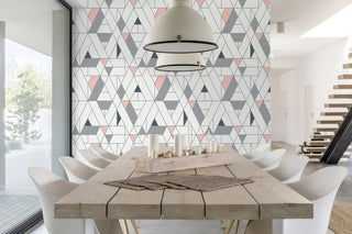 NW34701 kaleidoscope geometric peel and stick removable wallpaper dining room by NextWall