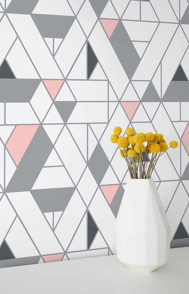 NW34701 kaleidoscope geometric peel and stick removable wallpaper decor by NextWall