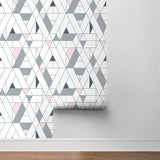 NW34701 kaleidoscope geometric peel and stick removable wallpaper roll by NextWall