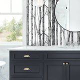 NW34800 birch tree peel and stick removable wallpaper bathroom by NextWall