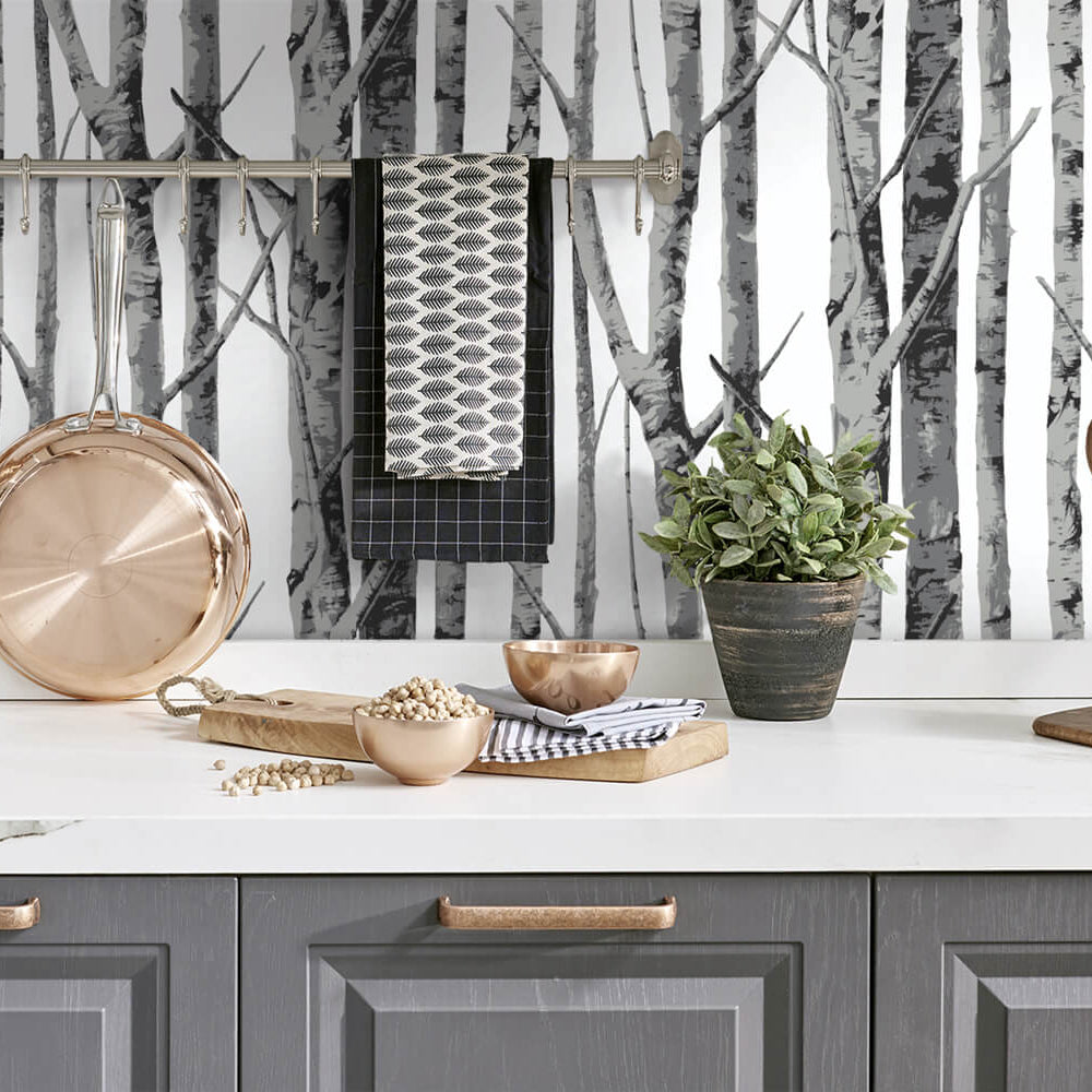 
                  
                    NW34800 birch tree peel and stick removable wallpaper kitchen by NextWall
                  
                