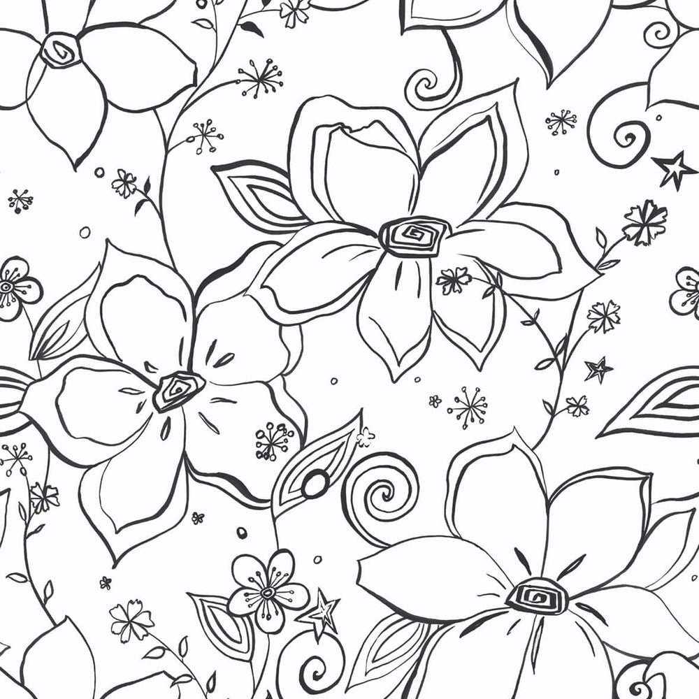 
                  
                    NW34900 black linework floral peel and stick wallpaper by NextWall
                  
                