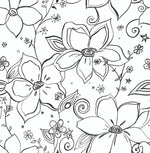 NW34900 black linework floral peel and stick wallpaper by NextWall