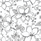 NW34900 black linework floral peel and stick wallpaper by NextWall