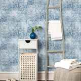 NW35002 patchwork bohemian peel and stick wallpaper decor by NextWall