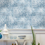 NW35002 patchwork bohemian peel and stick wallpaper entryway by NextWall