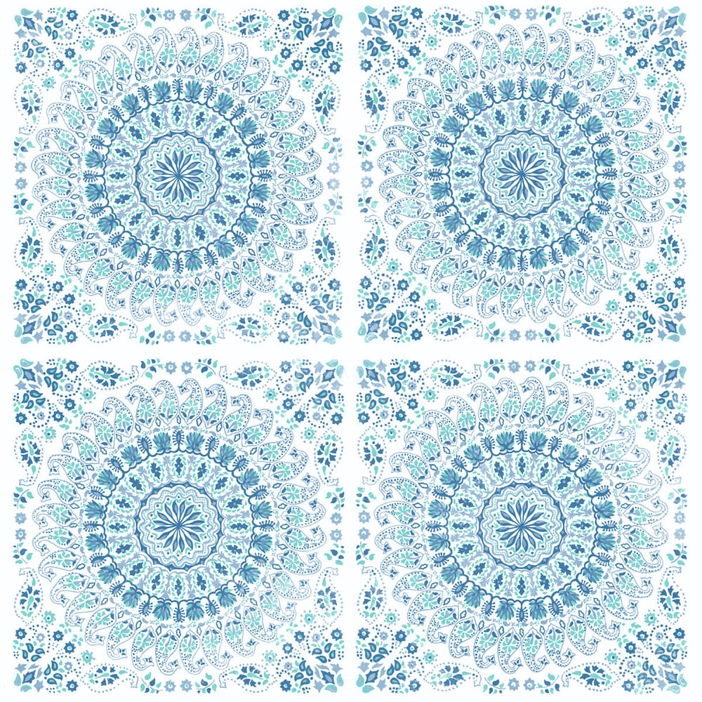 
                  
                    NW35102 blue mandala bohemian peel and stick wallpaper by NextWall
                  
                